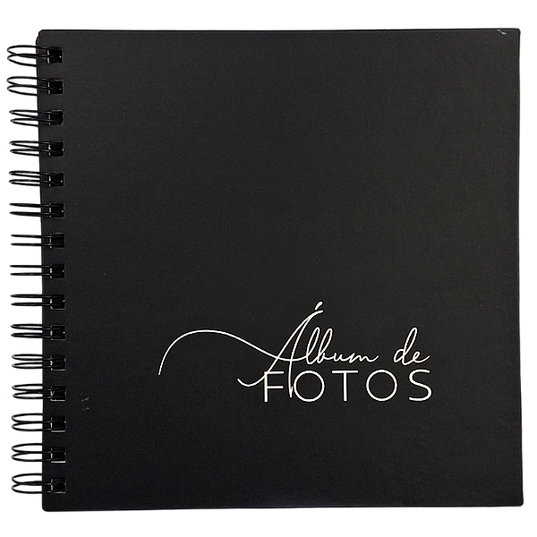 Álbum Scrapbook 18 Folhas com Espiral Preto