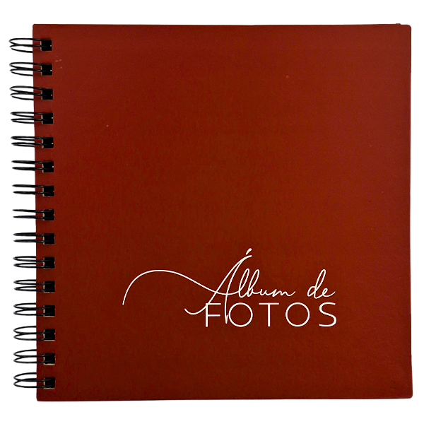 Álbum Scrapbook 18 Folhas com Espiral Terracota