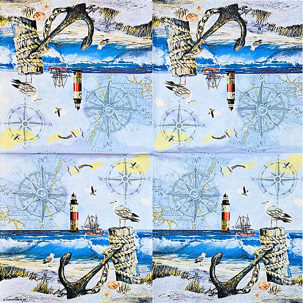 Guardanapo para Decoupage 33x33 Praia do Farol
