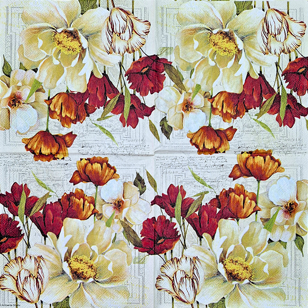 Guardanapo para Decoupage 33x33 Floral Holandês Vintage