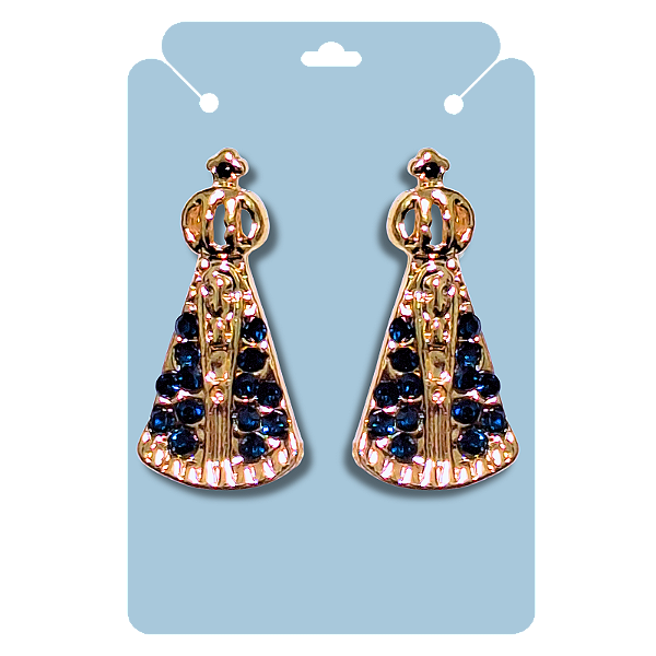 Brincos Nossa Senhora Aparecida Dourado
