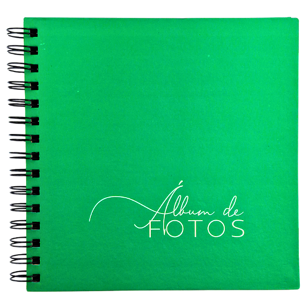 Álbum Scrapbook 18 Folhas com Espiral Verde