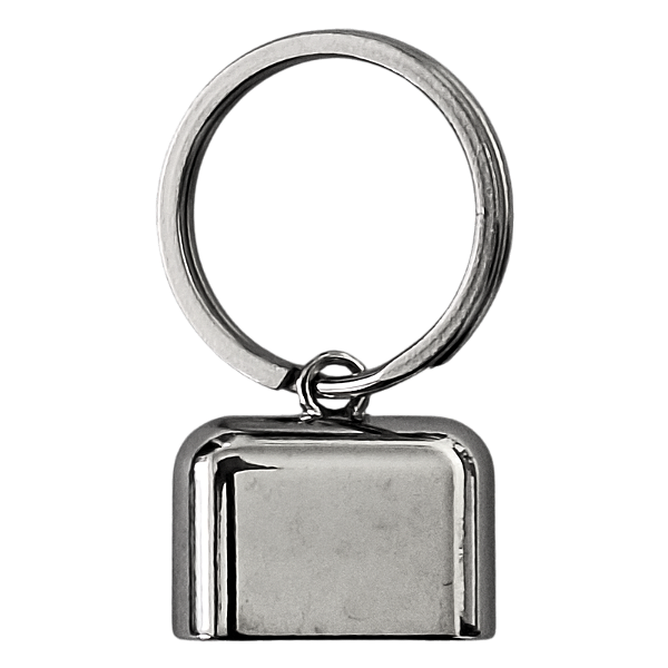 Ponteira com Argola em Metal para Chaveiro Prata