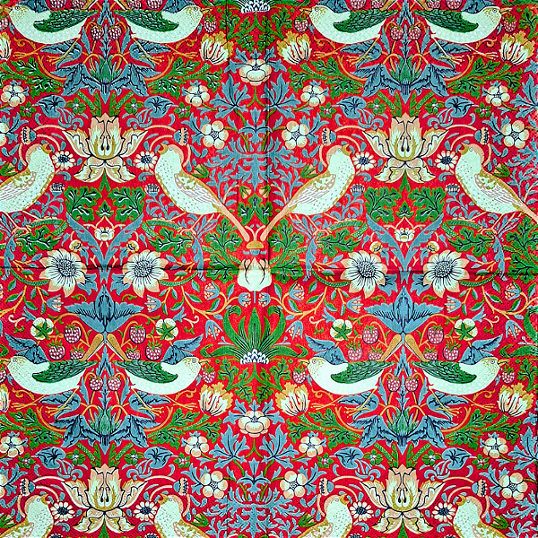 Guardanapo para Decoupage 33x33 Pássaros da Finlândia Fundo Terracota