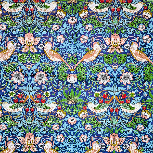 Guardanapo para Decoupage 33x33 Pássaros da Finlândia Fundo Azul