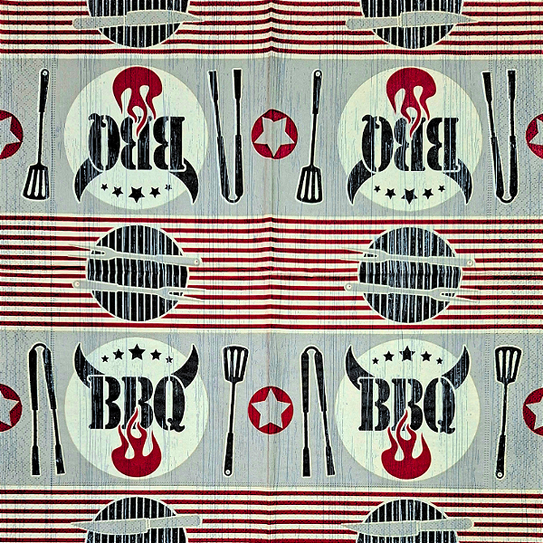 Guardanapo para Decoupage 33x33 Barbecue Modelo 2