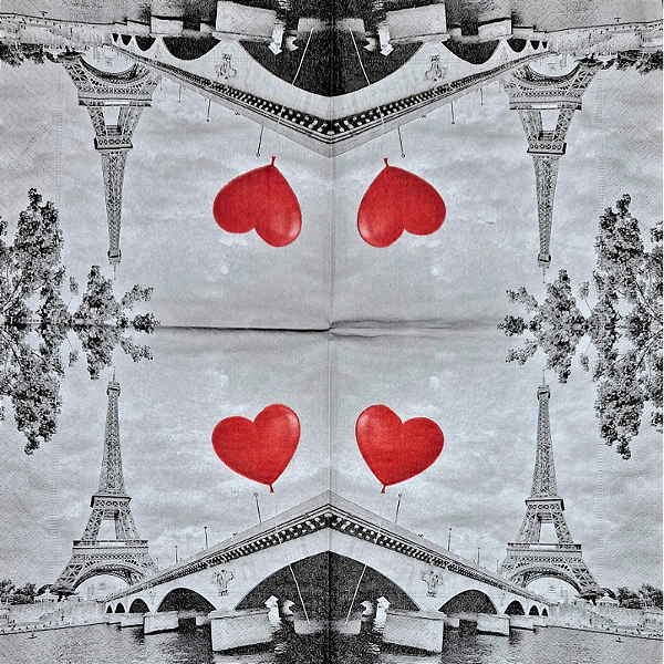Guardanapo para Decoupage 33x33 J'aime Paris