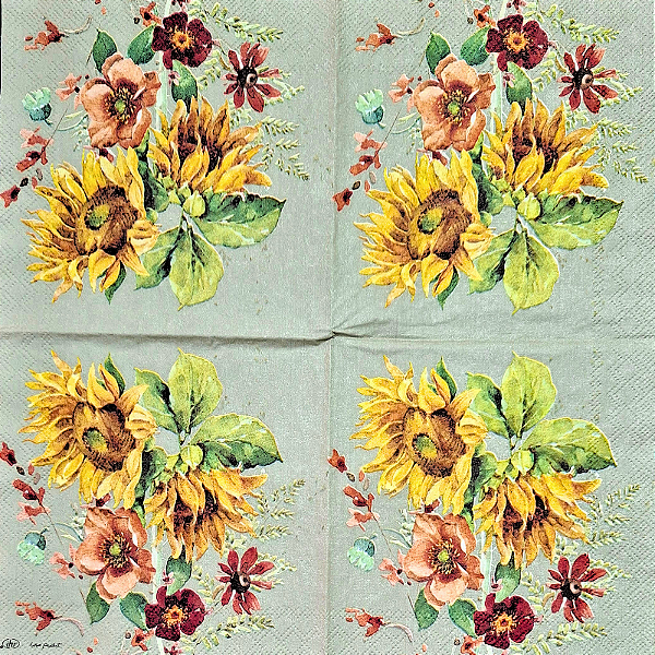 Guardanapo para Decoupage 25x25 Girassóis by Lisa Audit
