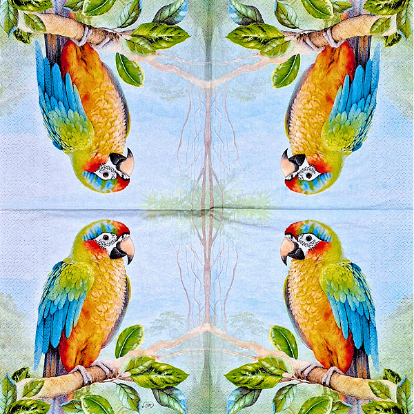 Guardanapo para Decoupage 33x33 Arara Amarela
