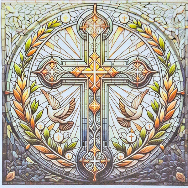 Guardanapo para Decoupage Estampa Parcial 33x33 Cruz Vitral Modelo 1