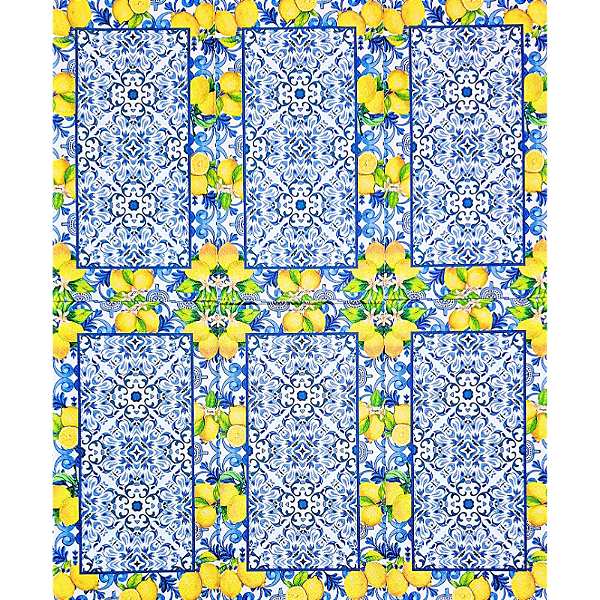 Guardanapo para Decoupage 33x40 Azulejo e Borda de Limões Sicilianos