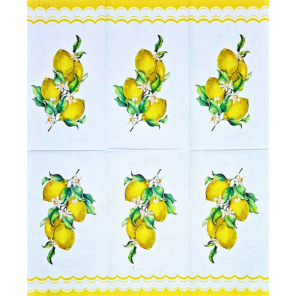 Guardanapo para Decoupage 33x40 Penca de Limões Sicilianos