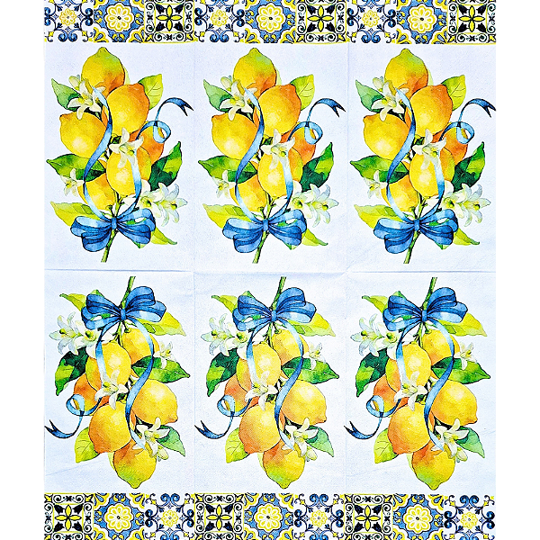 Guardanapo para Decoupage 33x40 Limões Sicilianos com Enfeite