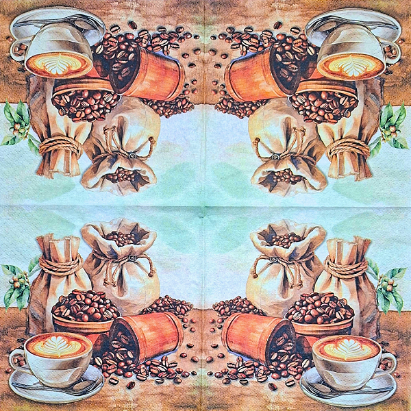 Guardanapo para Decoupage 33x33 Café em Grãos