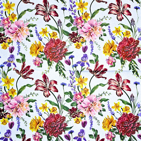 Guardanapo para Decoupage 33x33 Jardim Polonês
