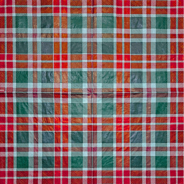 Guardanapo para Decoupage 33x33 Tartan Verde Vermelho e Branco