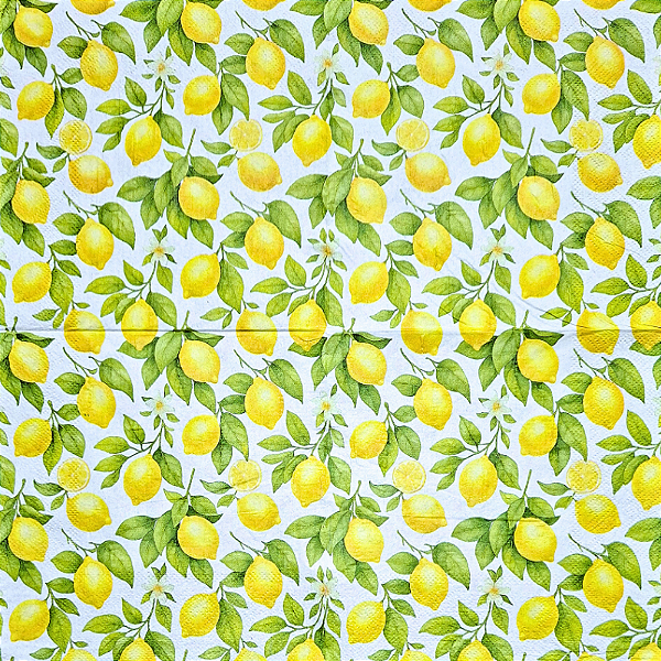 Guardanapo para Decoupage 33x33 Limões Sicilianos com Flores