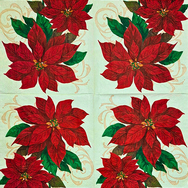 Guardanapo para Decoupage 33x33 Poinsétia A Flor do Natal
