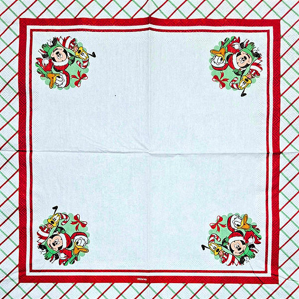 Guardanapo para Decoupage 33x33 Natal do Mickey e Amigos Disney