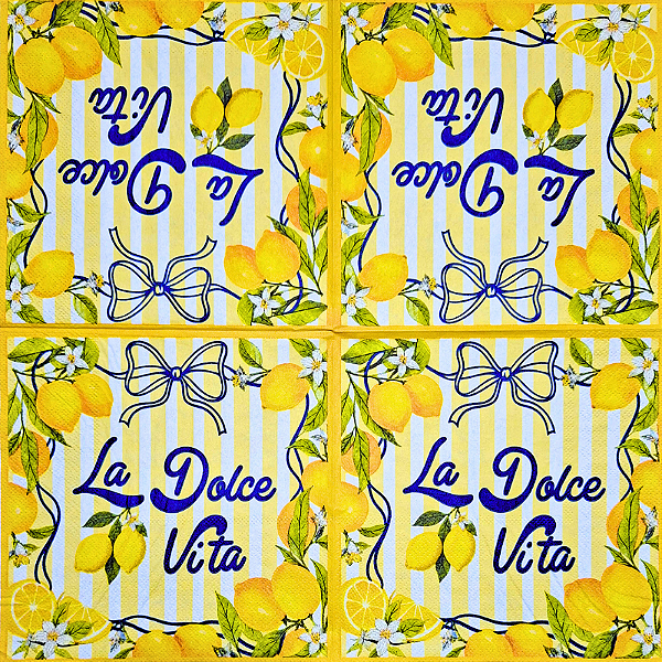 Guardanapo para Decoupage 33x33 Limão Siciliano La Dolce Vita