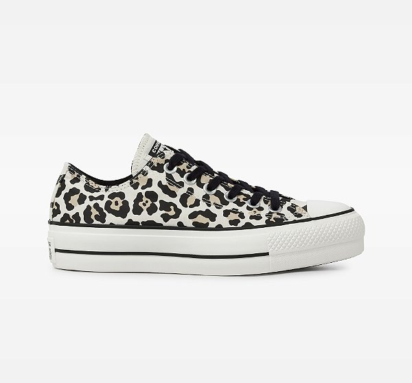 Tênis Converse Chuck Taylor All Star Animal Print Platform Lift Bege Amendoa CT13090001