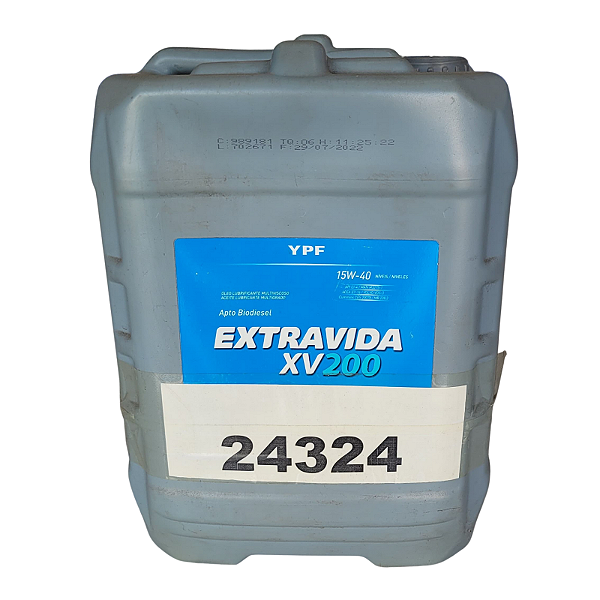 Óleo Motor 15W40 Diesel Ypf Extravida XV200 CI-4 Balde 20LT