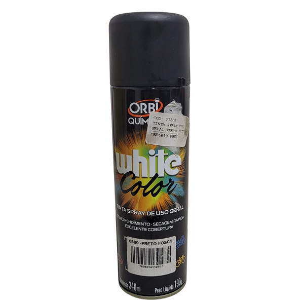 Tinta Spray Uso Geral Preto Fosco 340ML