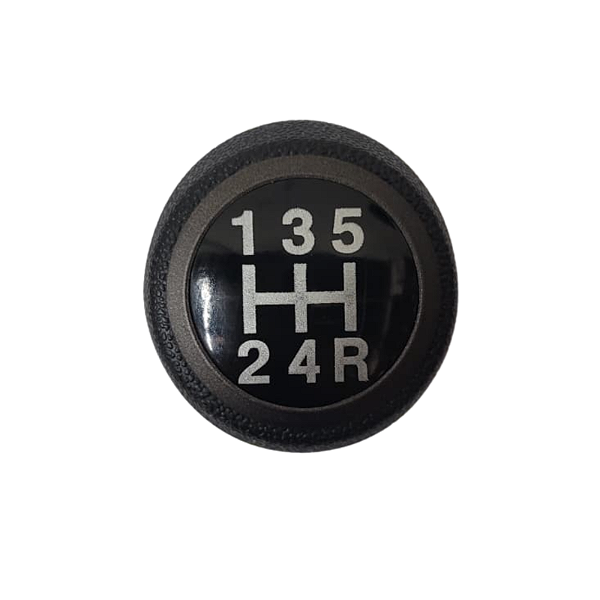 Manopla do Câmbio Fiat Palio 12/17 Preta com Anel Cinza Chumbo