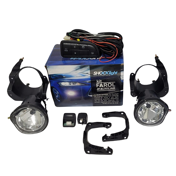 KIT FAROL AUXILIAR FIAT UNO VIVACE 10/17 FIORINO 14/ C/ SUPERIOR S/ MOLD BOTAO MODELO ORIGINAL