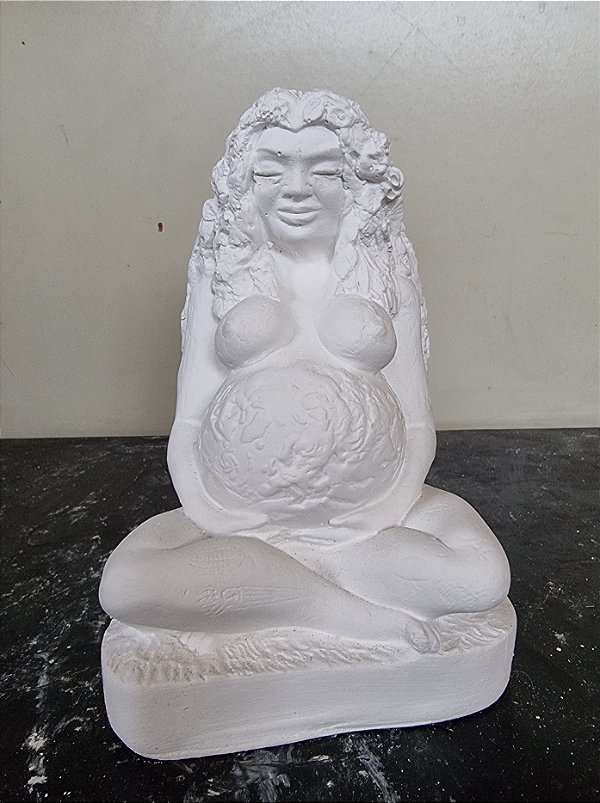 Imagem Deusa Gaia 15cm Gesso Cru