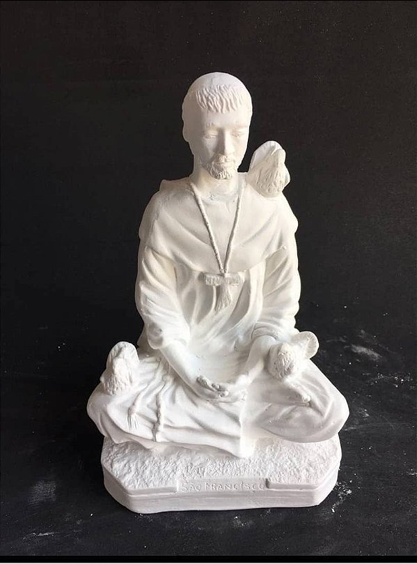 Imagem São Francisco Meditando 20cm Gesso Cru