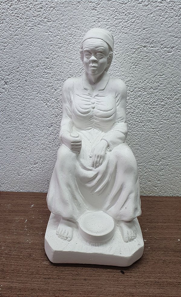 Imagem Preta Velha 23cm Gesso Cru