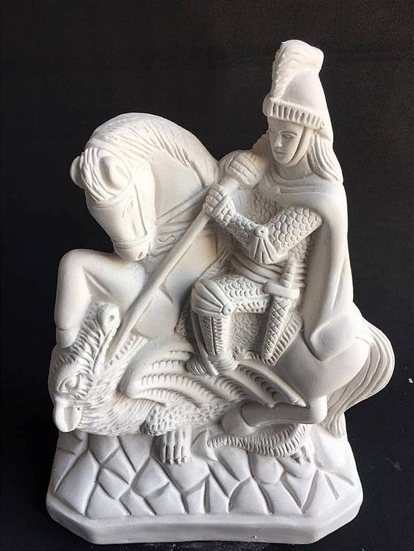Imagem São Jorge 30cm Gesso Cru