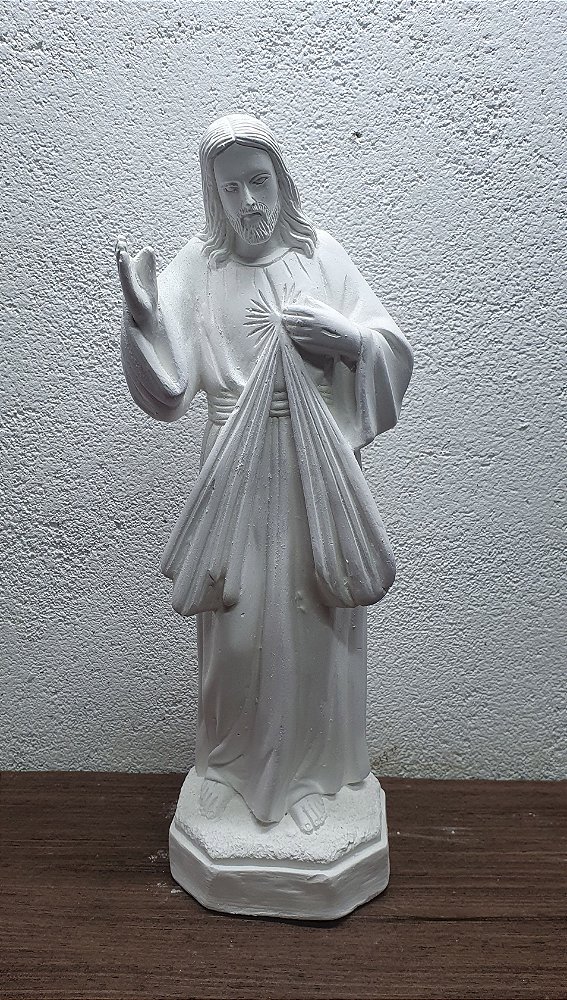 Imagem Jesus Misericordioso 31cm Gesso Cru