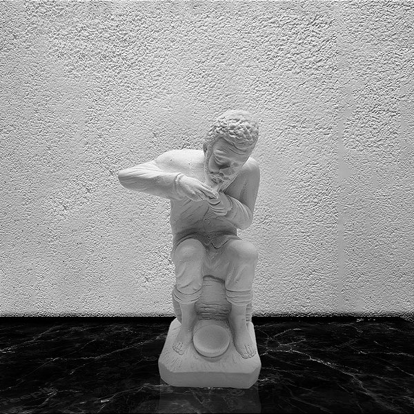 Imagem Preto Velho 23cm Gesso Cru