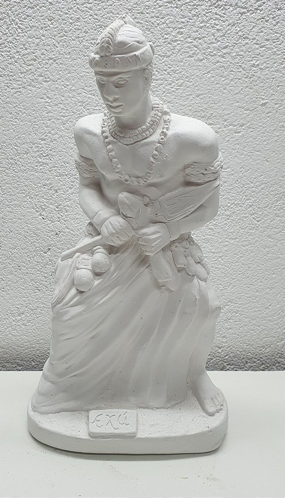 Imagem Orixá Exu 23cm Gesso Cru