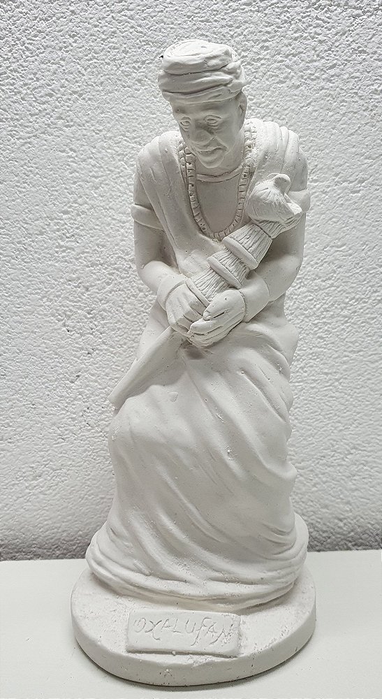 Imagem Orixá Oxalufan 23cm Gesso Cru