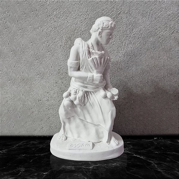 Imagem Orixá Ossain 23cm Gesso Cru