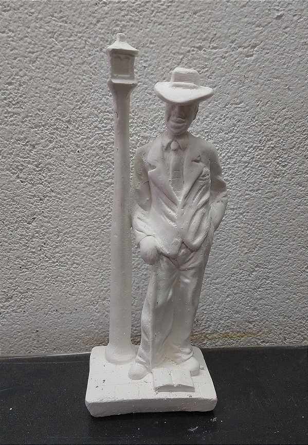 Imagem Zé Pilintra no Poste 15cm Gesso Cru
