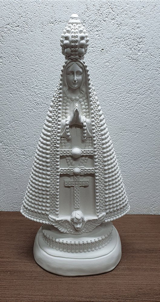 Imagem Nossa Senhora Aparecida Manto Perola 35cm Gesso Cru