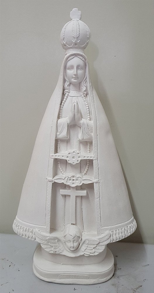 Imagem Nossa Senhora Aparecida Manto Liso 30cm Gesso Cru