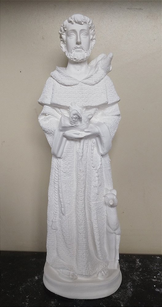 Imagem São Francisco de Assis 30cm Gesso Cru