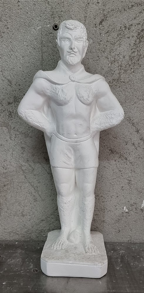 Imagem Exu Veludo 50cm Gesso Cru