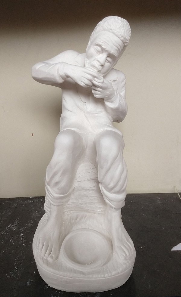 Imagem Preto Velho 30cm Gesso Cru