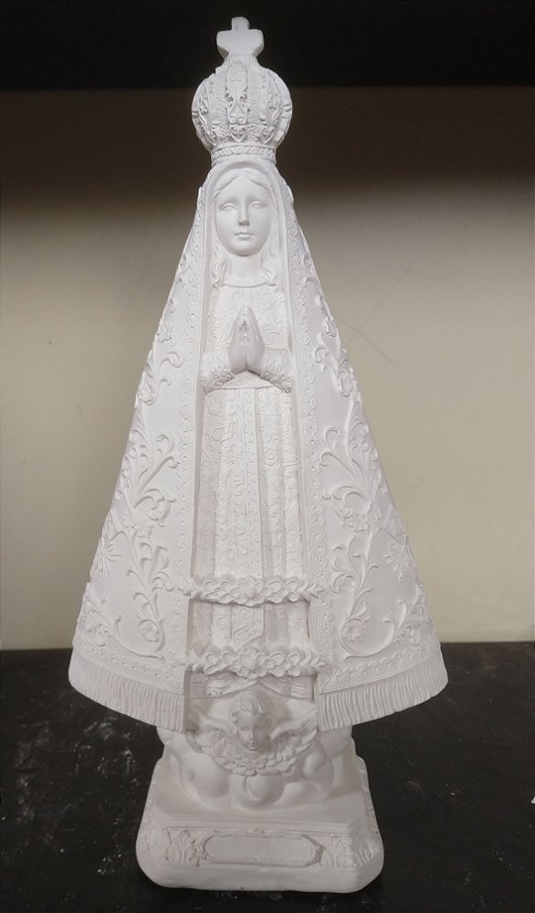 Imagem Nossa Senhora Aparecida Manto Trabalhado 37cm Gesso Cru