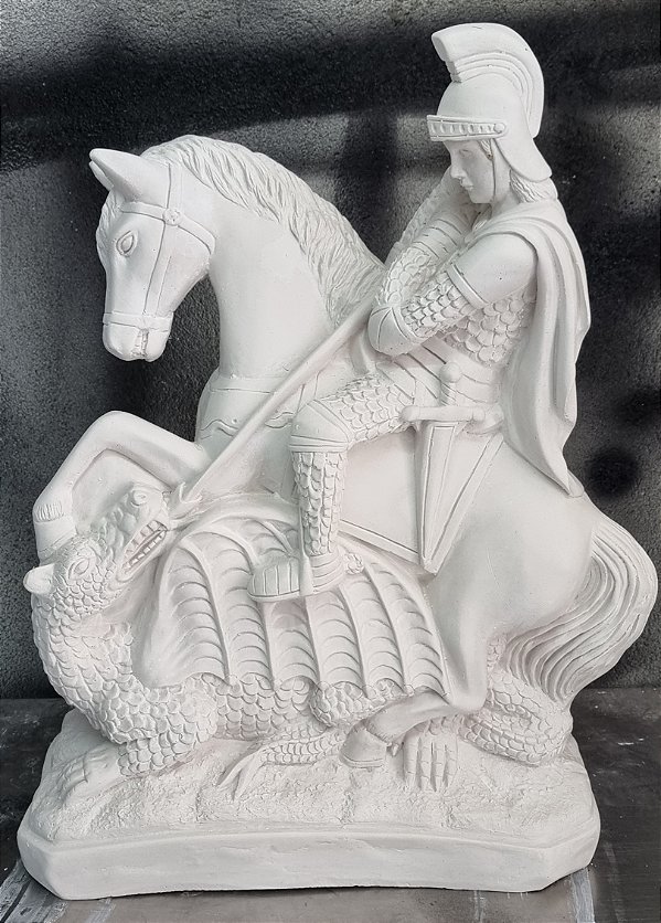 Imagem São Jorge 60cm Gesso Cru