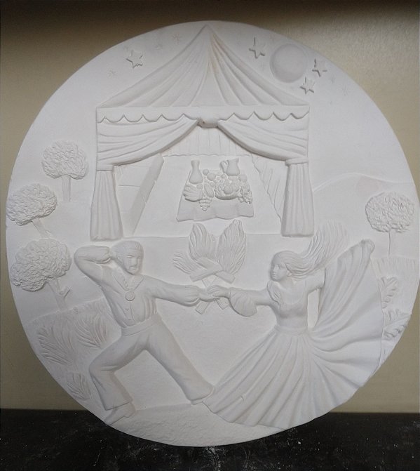 Mandala Ciganos Diametro 35cm Gesso Cru