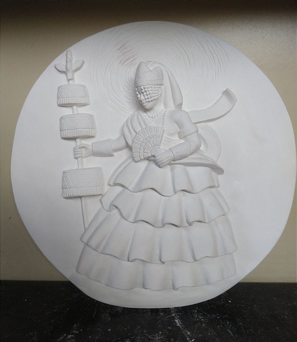 Mandala Orixá Oxalá Diametro 35cm Gesso Cru