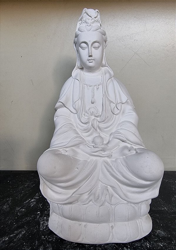 Imagem Kuan Yin 30cm Gesso Cru