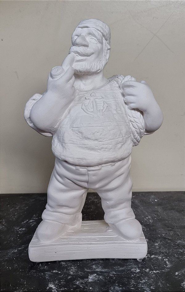 Imagem Marinheiro Marujo do Mar 23cm Gesso Cru